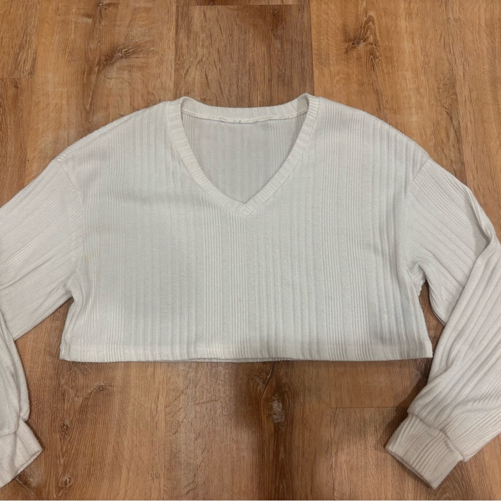 White cropped sweater